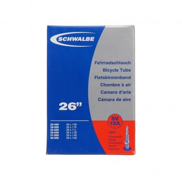 Chambre à Air SCHWALBE STANDARD SV 12A 26x1,00/1,50 Presta 40 Mm 2 Chambre à Air SCHWALBE STANDARD SV 12A 26x1,00/1,50 Presta 40 Mm – Image 2