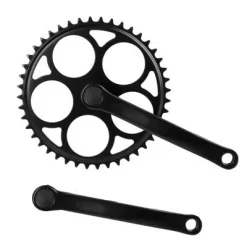 Messingschlager Pédalier Vélo Vintage Noir Singlespeed 44 Dents Pour Axe Carré