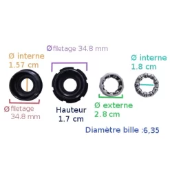 Oxford Roulements à Billes Pour Boitier De Pédalier Axe Carré -Vélos Et Accessoires roulements a billes pour boitier de pedalier axe carre full 5